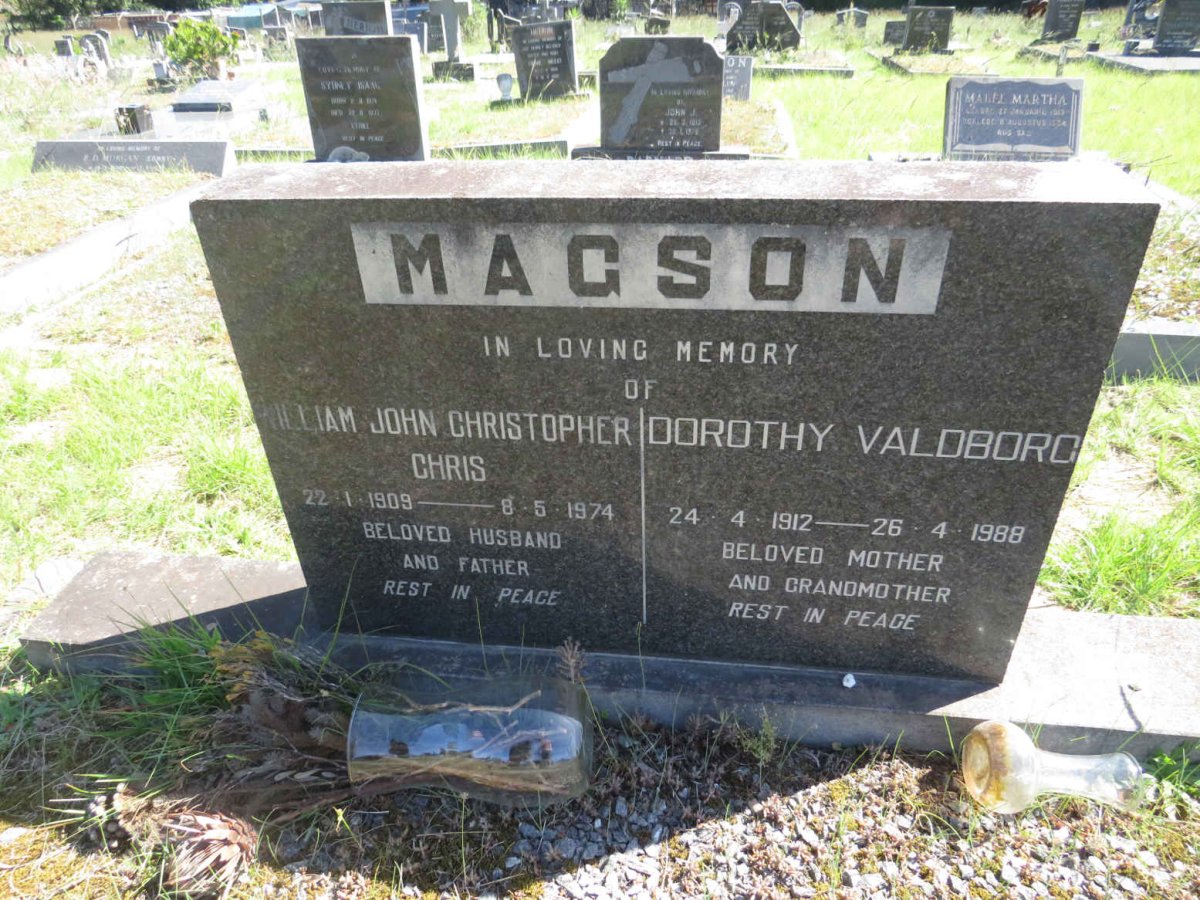 MAGSON William John Christopher 1909-1974 &amp; Dorothy Valdborg 1912-1988