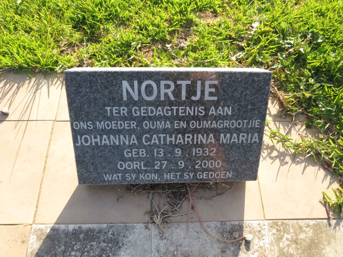 NORTJÉ Johanna Catharina Maria 1932-2000