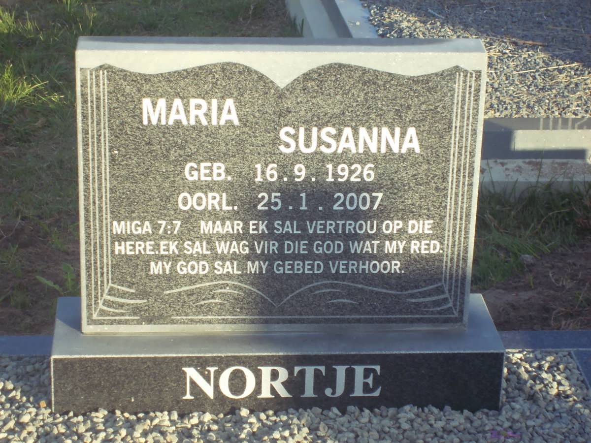 NORTJE Maria Susanna 1926-2007