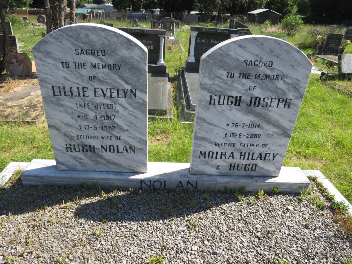 NOLAN Hugh Joseph 1914-2000 &amp; Lillie Evelyn BYLES 1917-1982