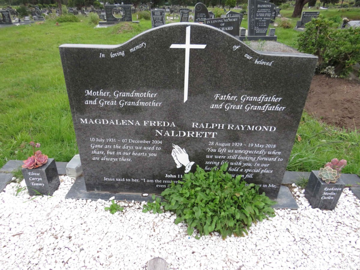 NALDRETT Ralph Raymond 1929-2018 &amp; Magdalena Freda 1931-2004