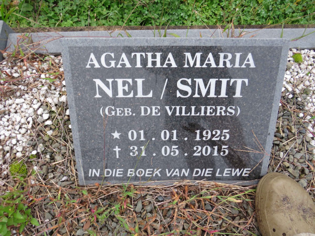 NEL Agatha Maria voorheen SMIT nee DE VILLIERS 1925-2015