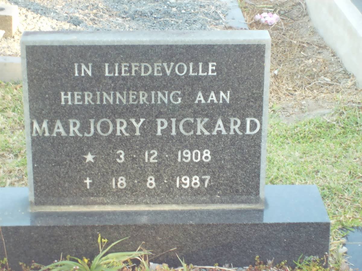PICKARD Marjory 1908-1987