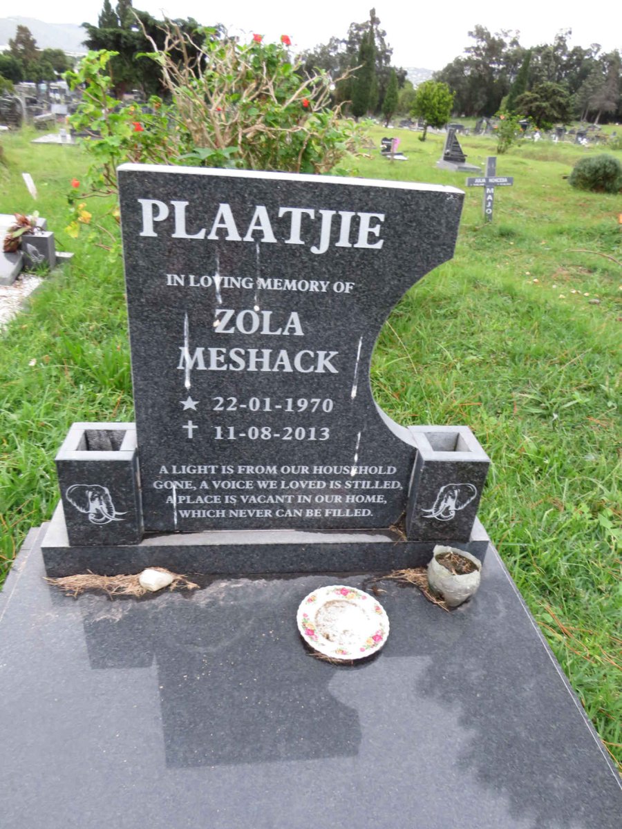 PLAATJIE Zola Meshack 1970-2013 