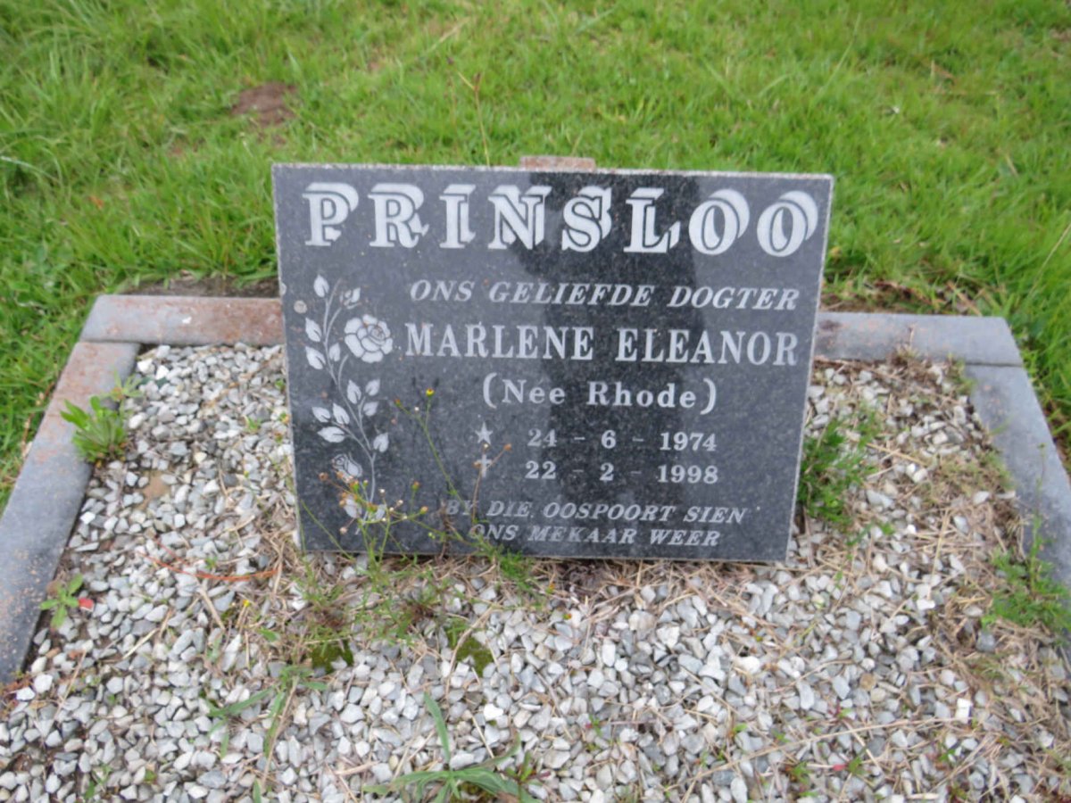 PRINSLOO Marlene Eleanor nee RHODE 1974-1998
