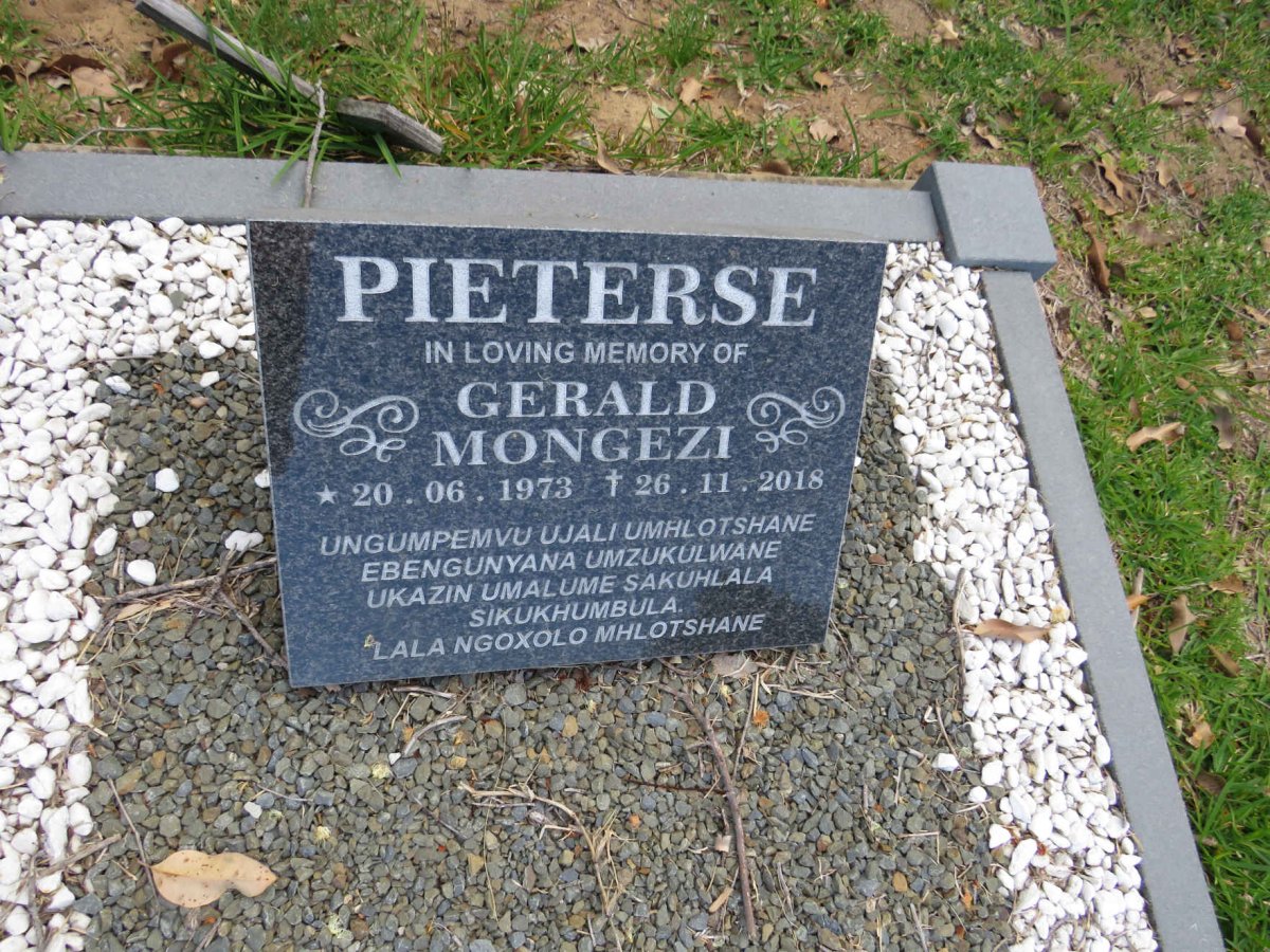 PIETERSE Gerald Mongezi 1973-2018