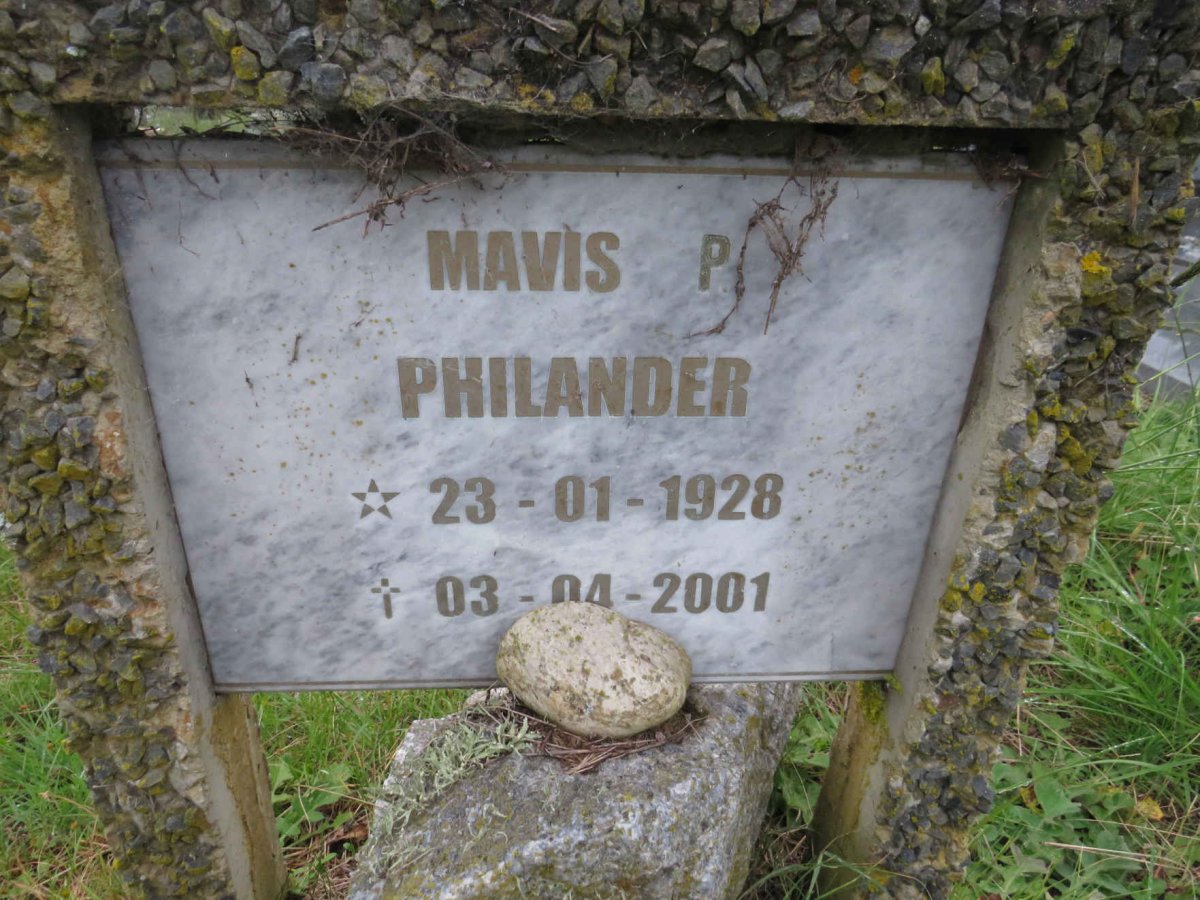 PHILANDER Mavis P. 1928-2001