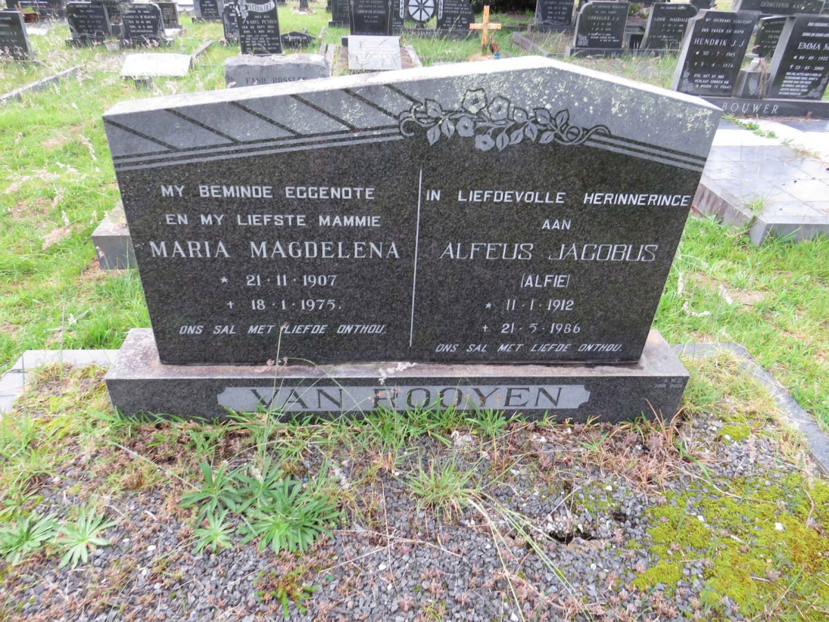 ROOYEN Alfeus Jacobus, van 1912-1986 & Maria Magdelena 1907-1975