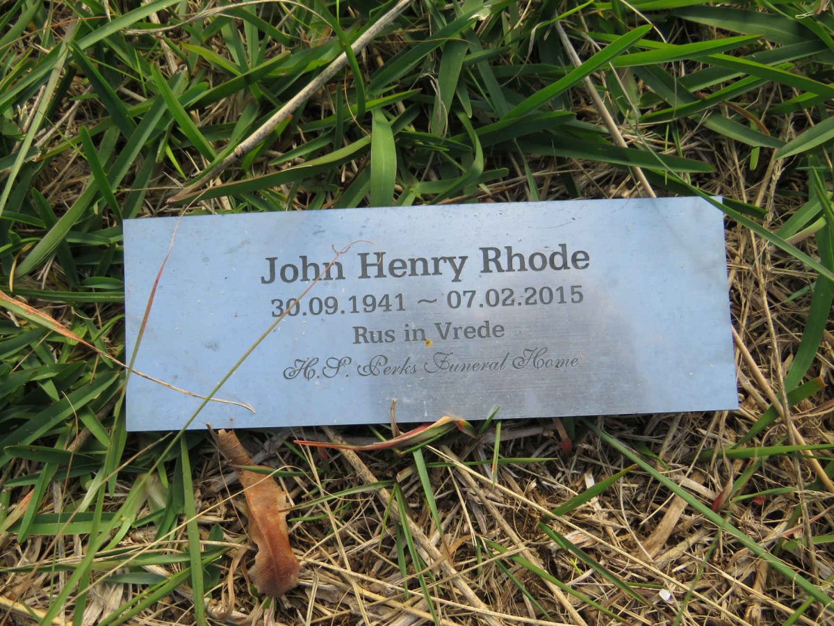 RHODE John Henry 1941-2015