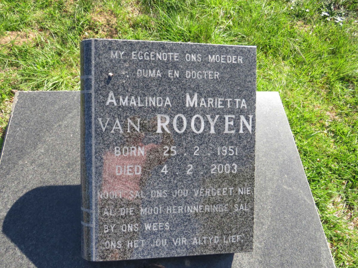 ROOYEN Amalinda MARIETTA, van 1951-2003