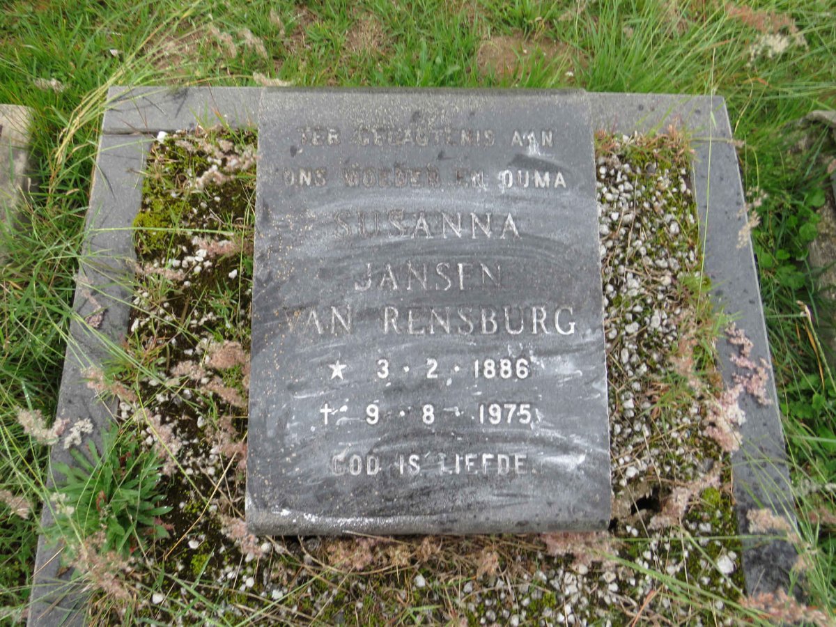 RENSBURG Susanna, Jansen van 1886-1975
