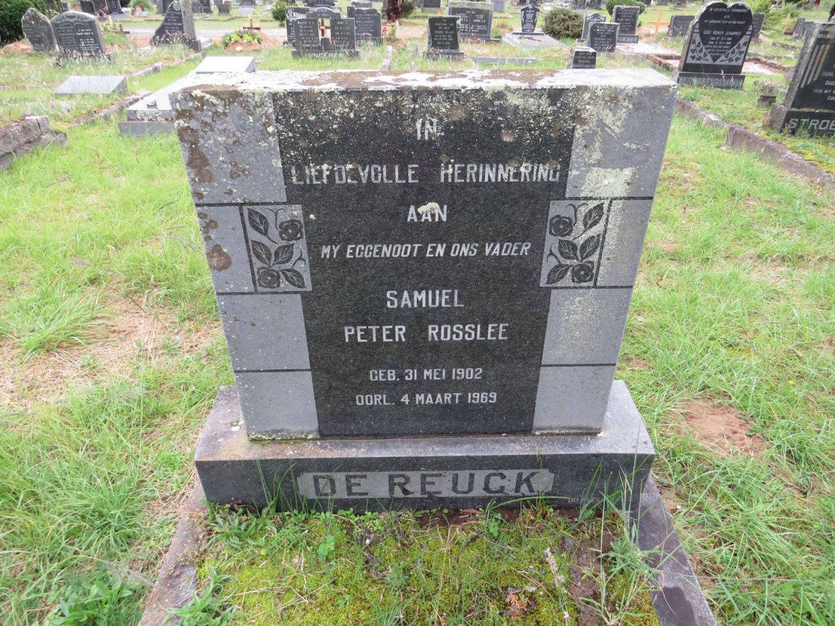 REUCK Samuel Peter Rosslee, de 1902-1969