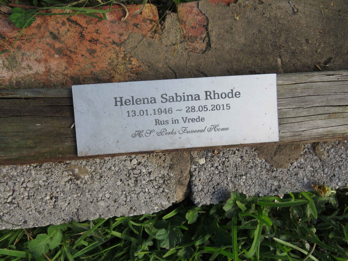 RHODE Helena Sabina 1946-2015