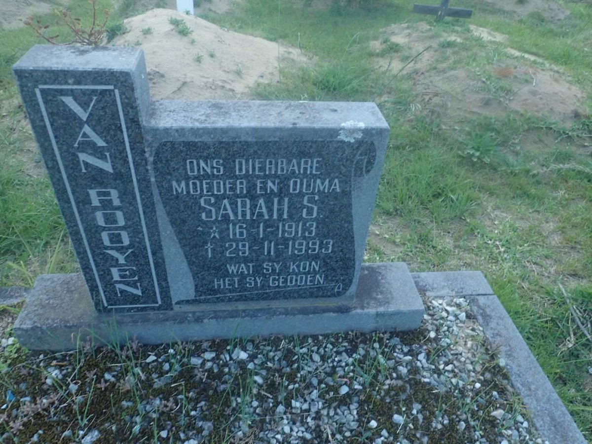 ROOYEN Sarah S., van 1913-1993