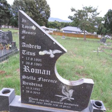 ROMAN Andrew Titus 1931-1995 & Stella Florence Hendrina 1932-2010