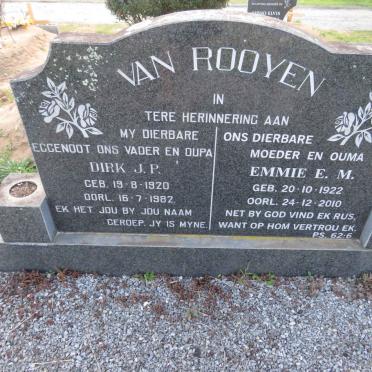 ROOYEN Dirk J.P. 1920-1982 & Emmie E.M. 1922-2010