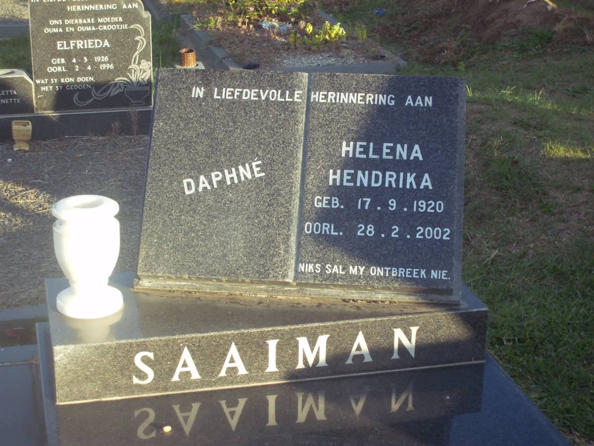 SAAIMAN Helena Hendrika 1920-2002