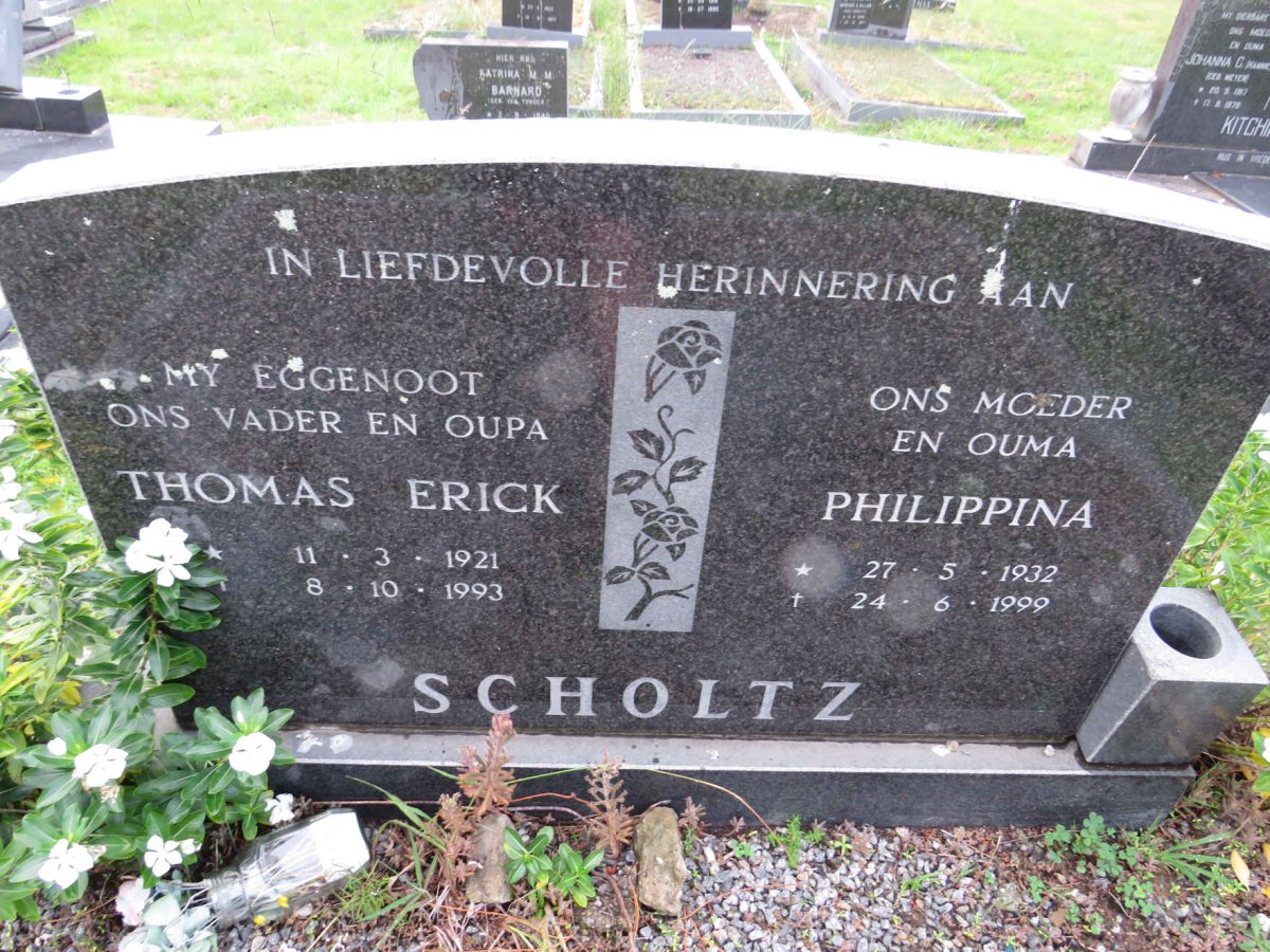 SCHOLTZ Thomas Erick 1921-1993 & Philippina 1932-1999