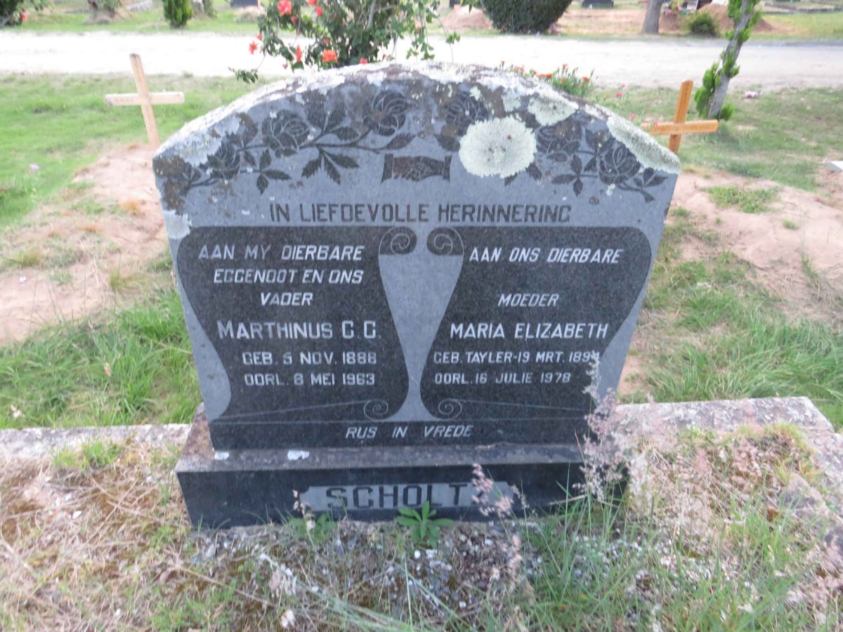 SCHOLTZ Marthinus C.G. 1888-1963 & Maria Elizabeth 1894-1978