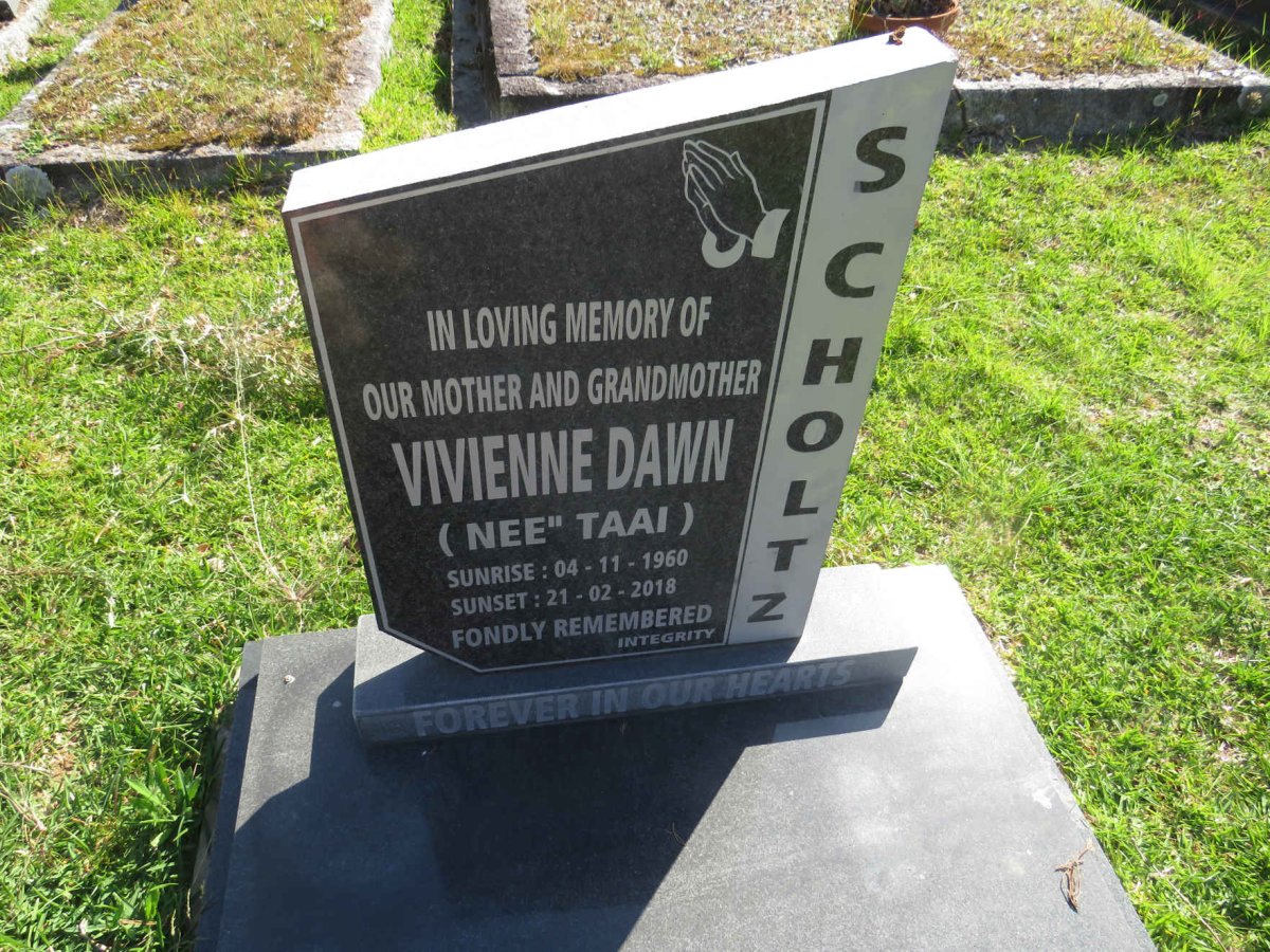 SCHOLTZ Vivienne Dawn nee TAAI 1960-2018