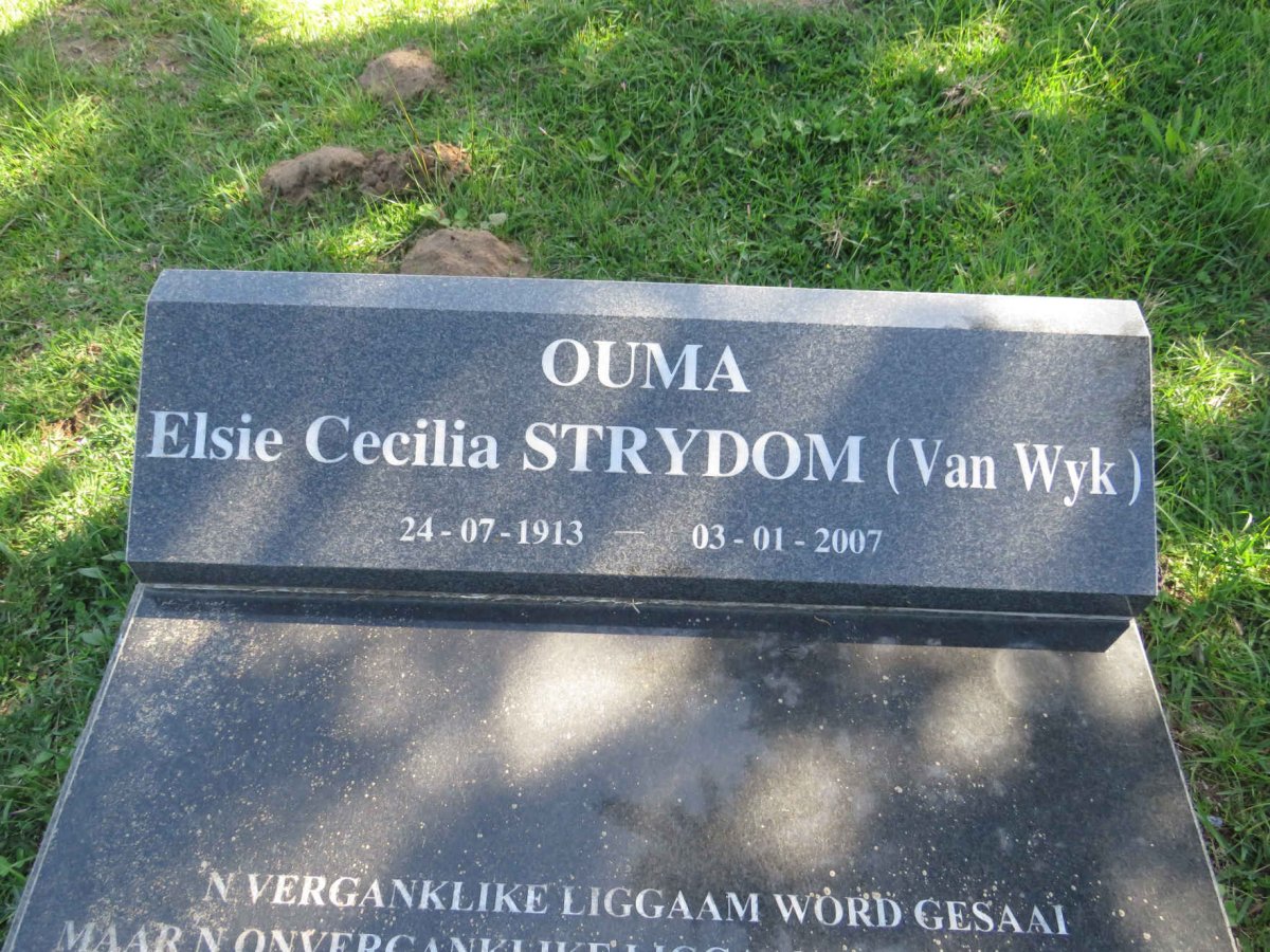 STRYDOM Elsie Cecilia nee VAN WYK 1913-2007