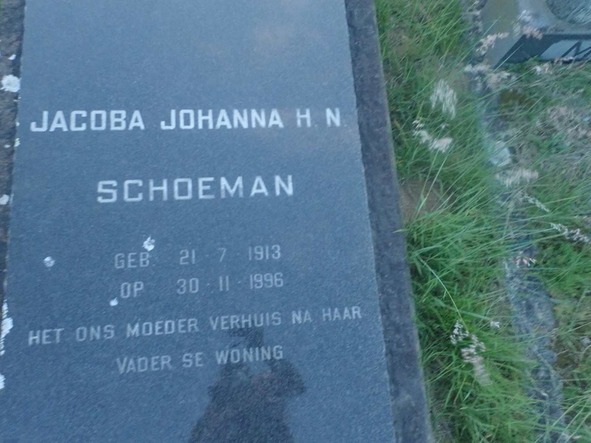 SCHOEMAN Jacoba Johanna H.N. 1913-1996