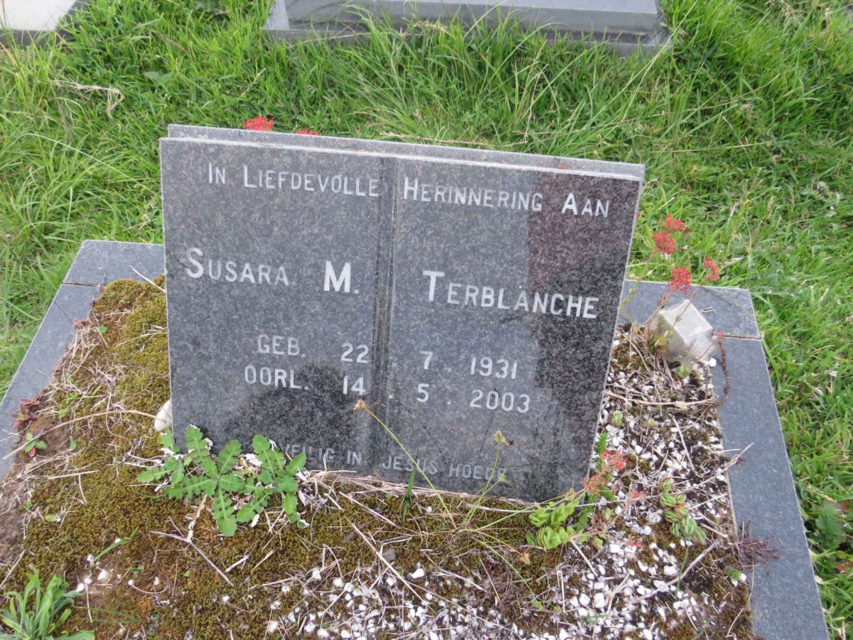 TERBLANCHE Susara M. 1931-2003