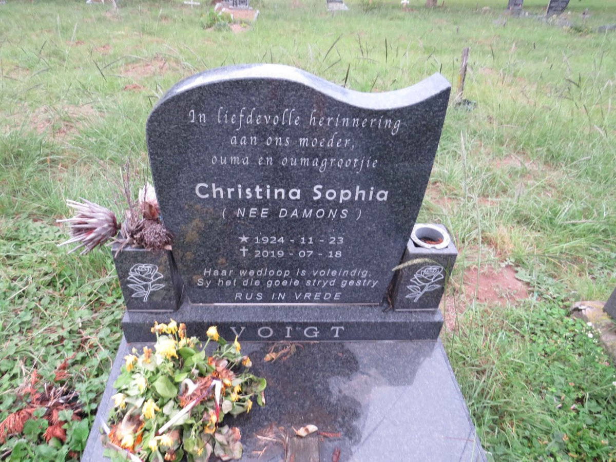 VOIGT Christina Sophia nee DAMONS 1924-2019