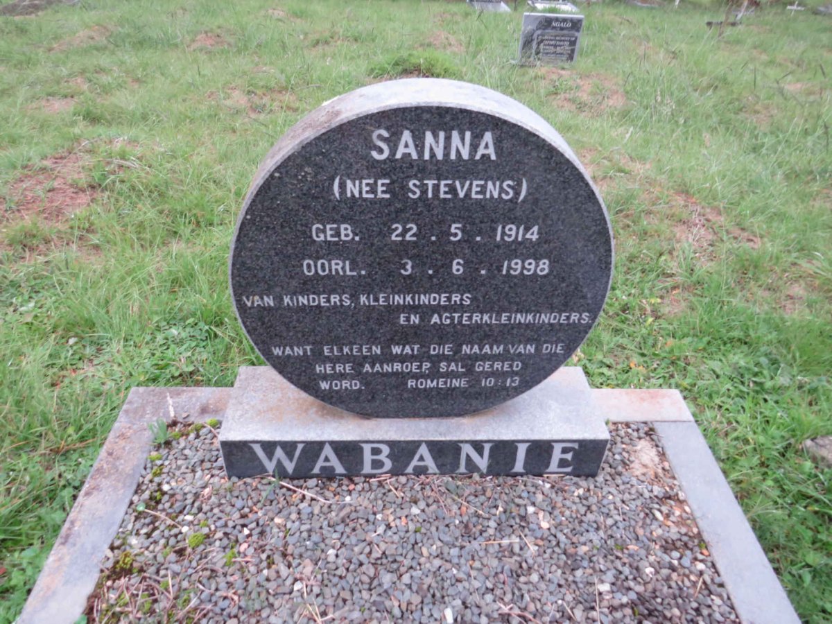 WABANIE Sanna nee STEVENS 1914-1998
