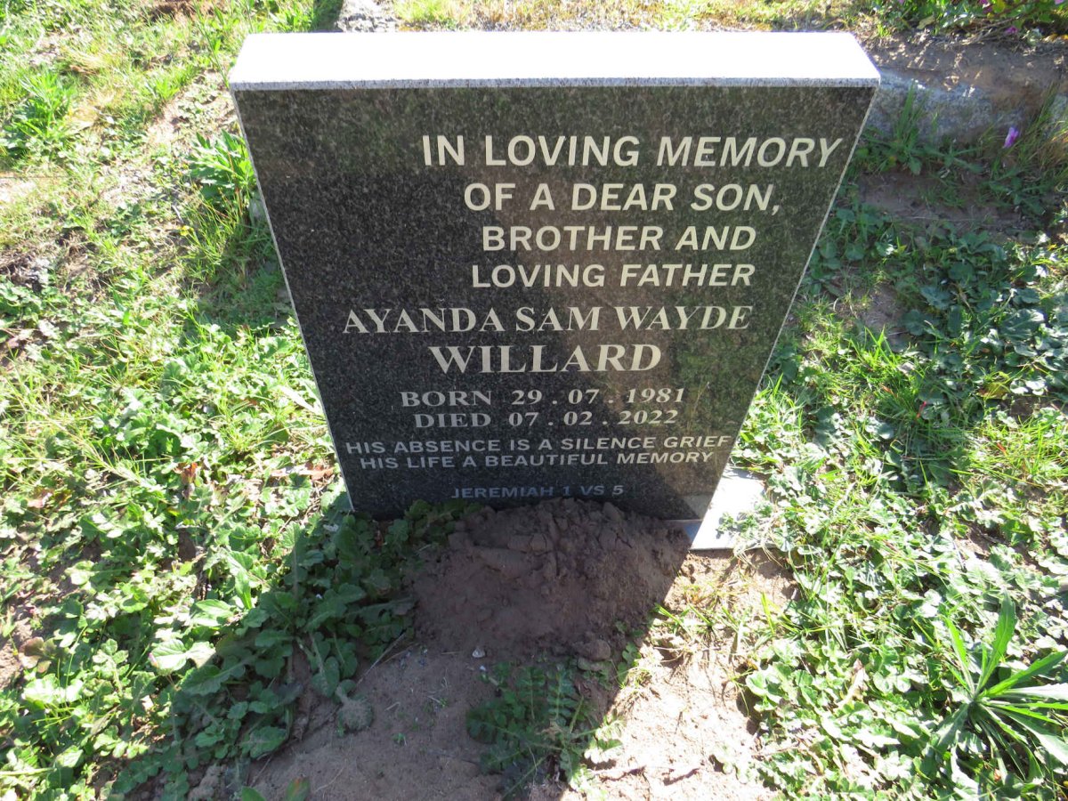 WILLARD Ayanda Sam Wayde 1981-2022
