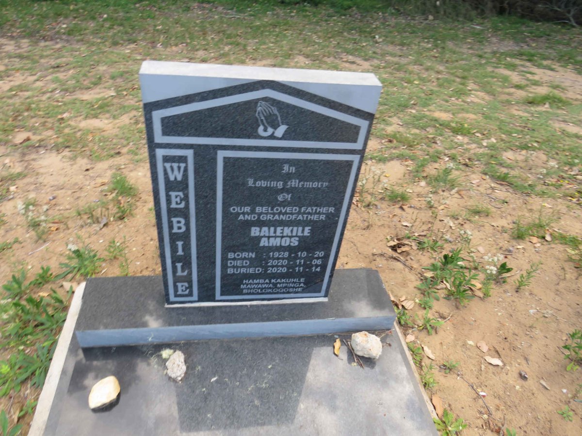 WEBILE Balekile Amos 1928-2020