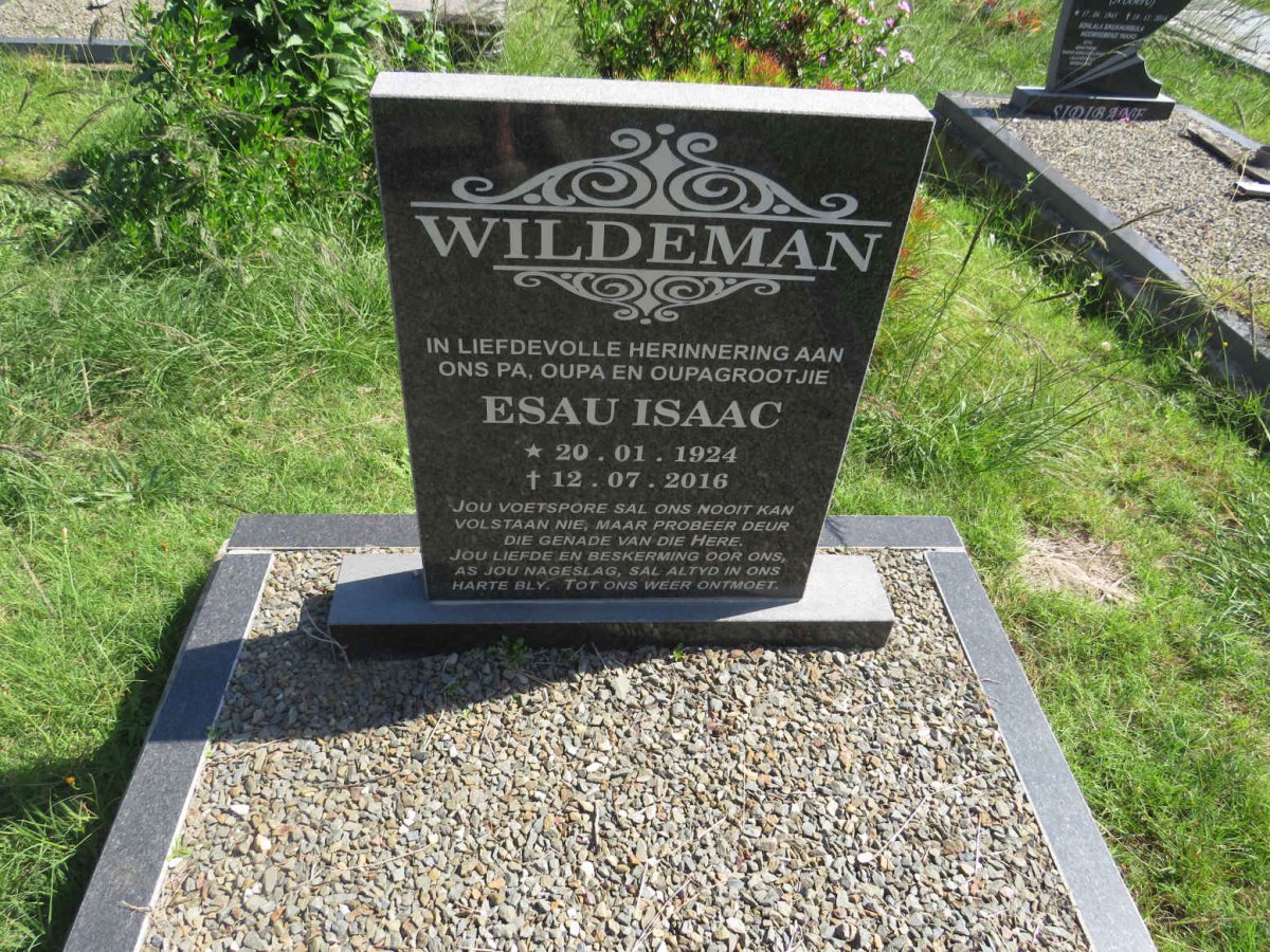 WILDEMAN Esau Isaac 1924-2016