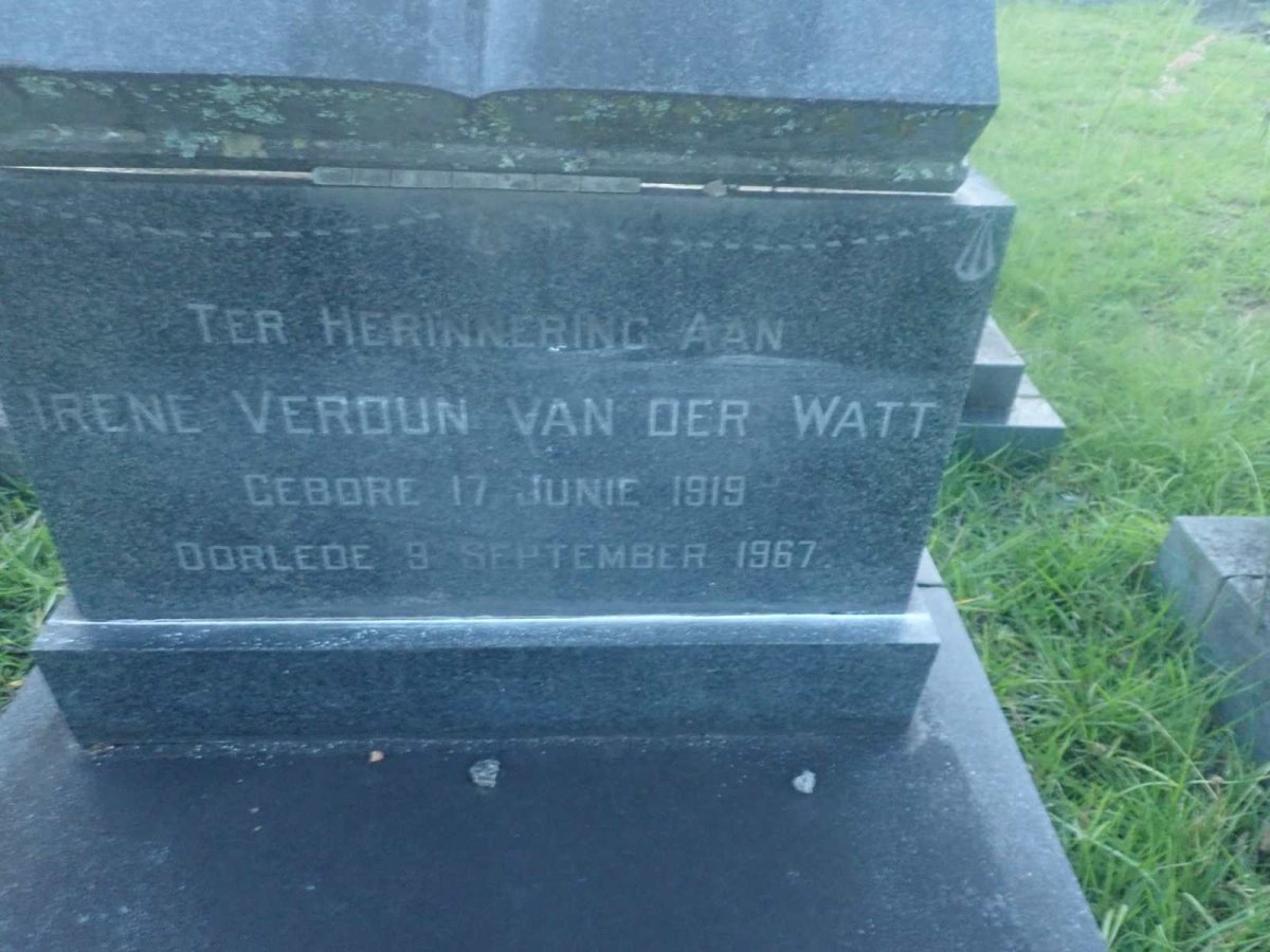 WATT Irene Verdun, van der 1919-1967