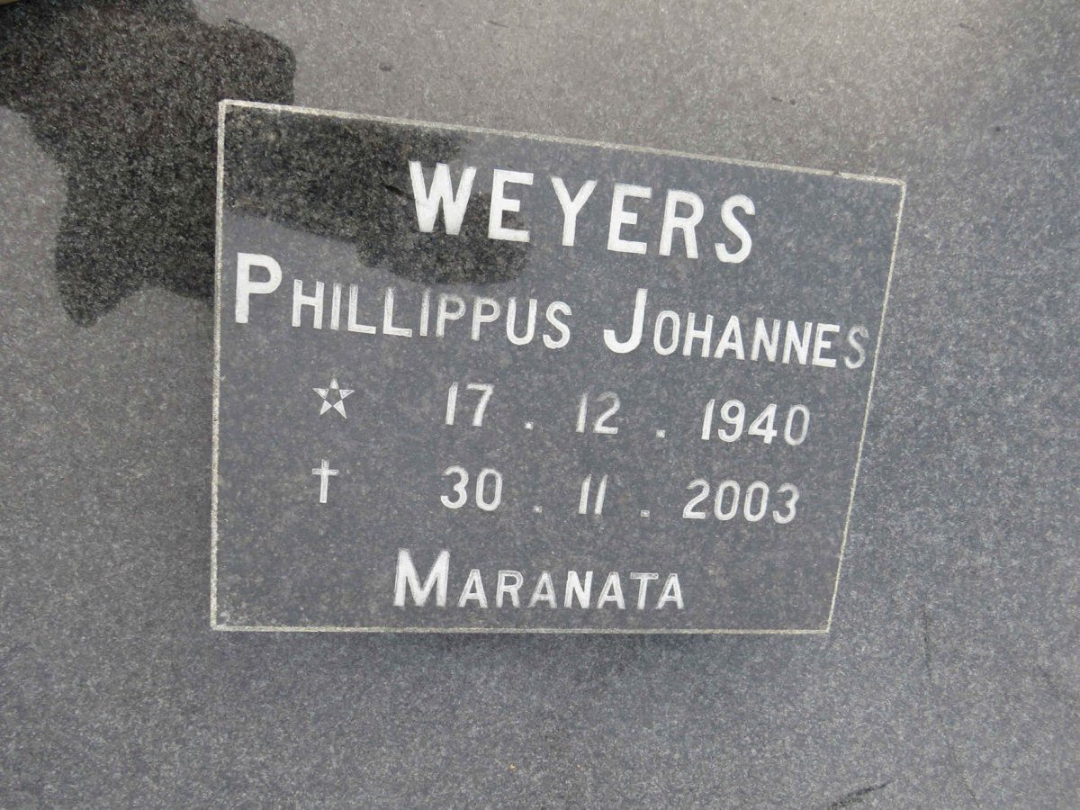 WEYERS Phillippus Johannes 1940-2003 :: WEYERS Frances 1959-1980 _3