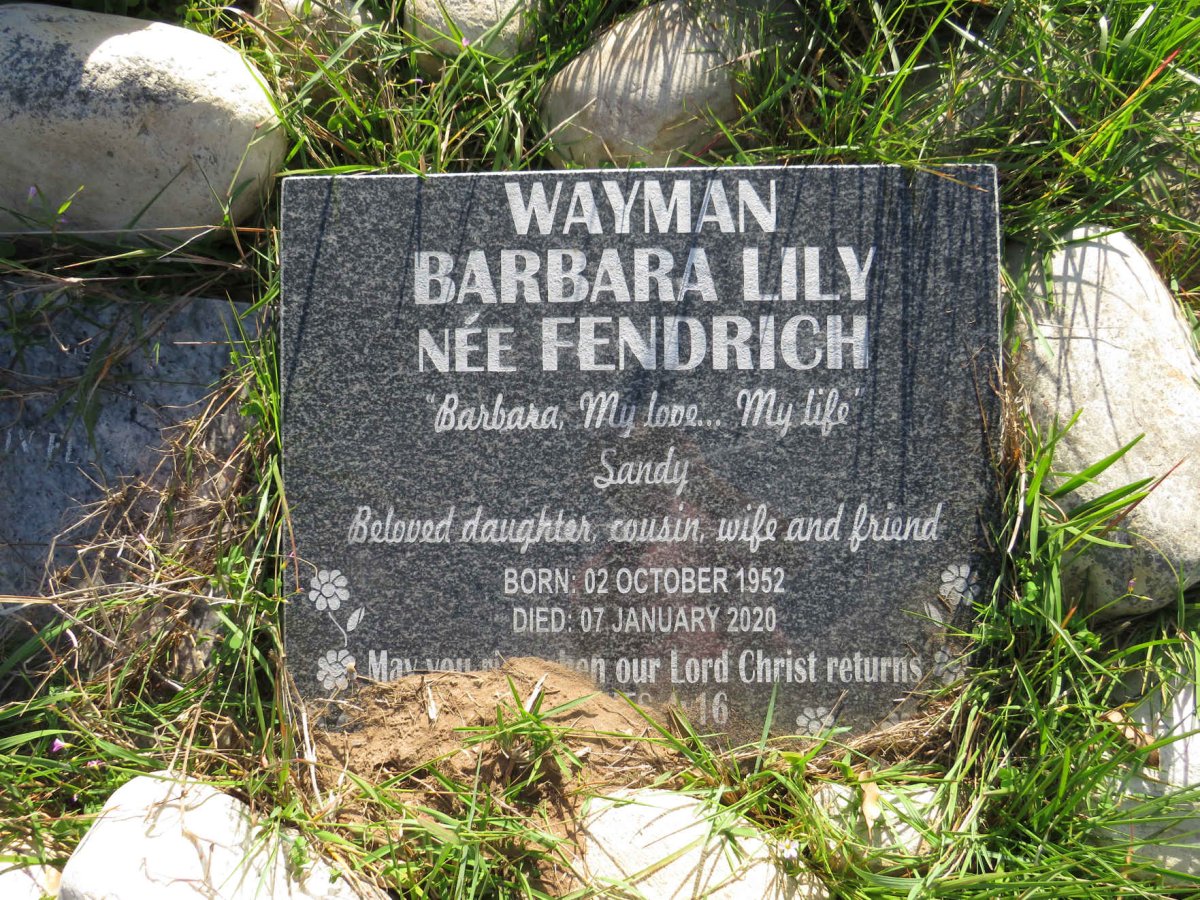 WAYMAN Barbara Lily nee FENDRICH 1952-2020