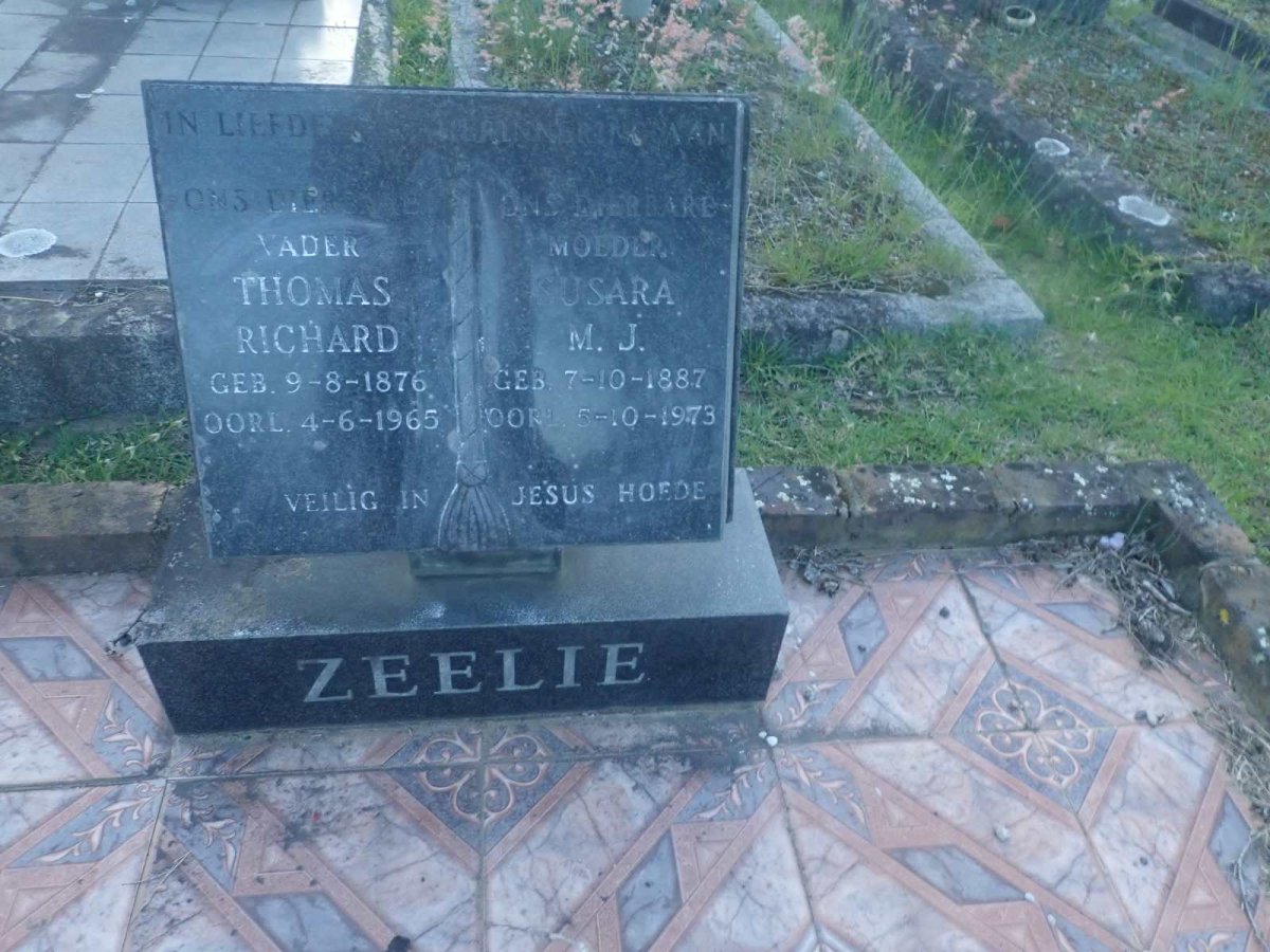 ZEELIE Thomas Richard 1876-1965 & Susara M.J. 1887-1973