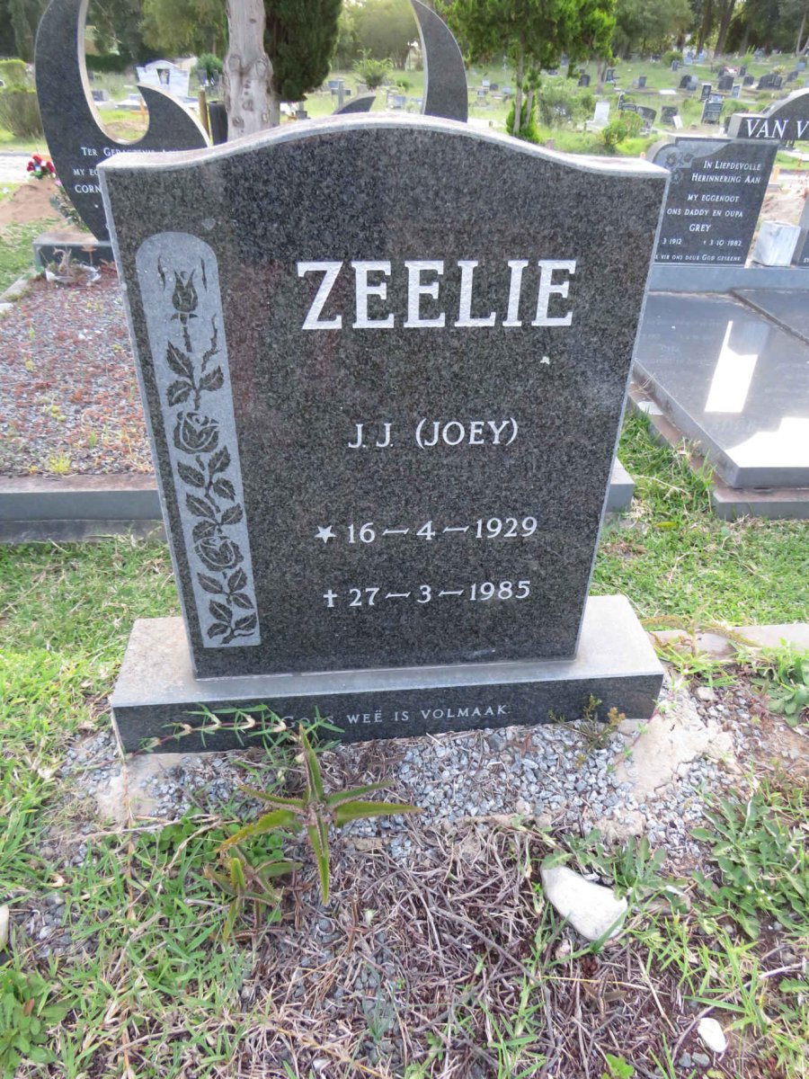 ZEELIE J.J. 1929-1985