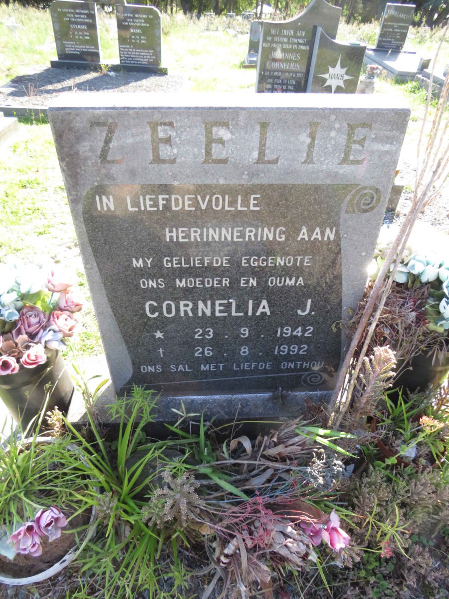 ZEELIE Cornelia J. 1942-1992