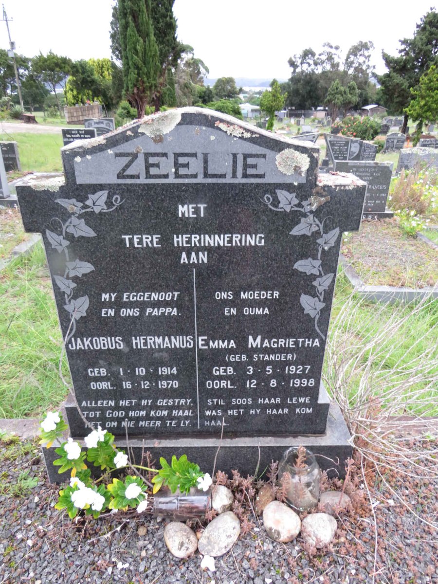 ZEELIE Jakobus Hermanus 1914-1970 & Emma Magrietha STANDER 1927-1998