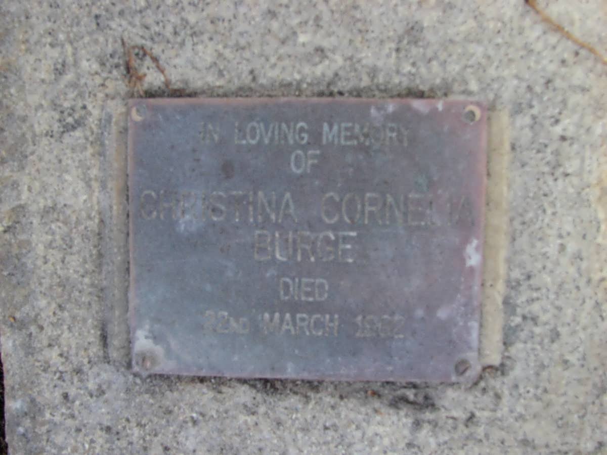 BURGE Christina Cornelia -1962