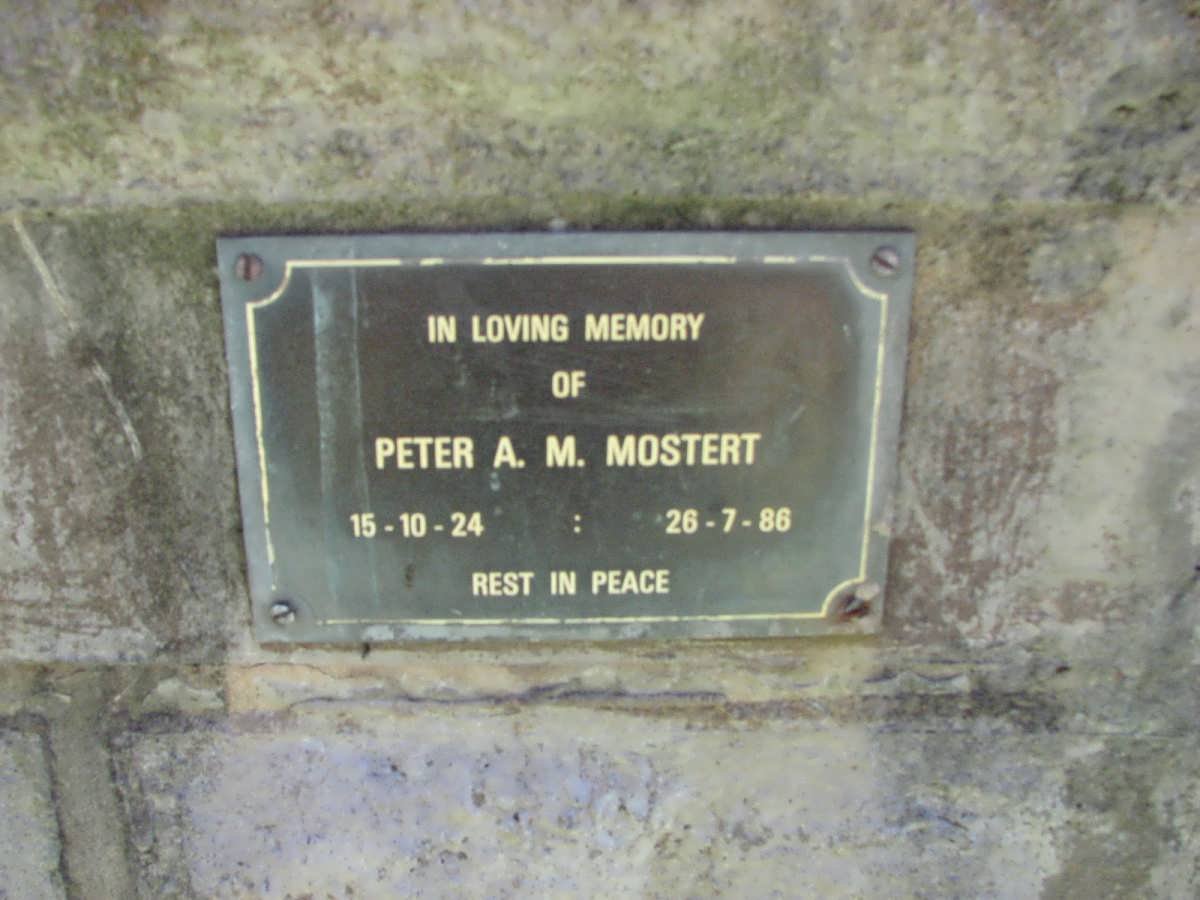 MOSTERT Peter A.M. 1924-1986