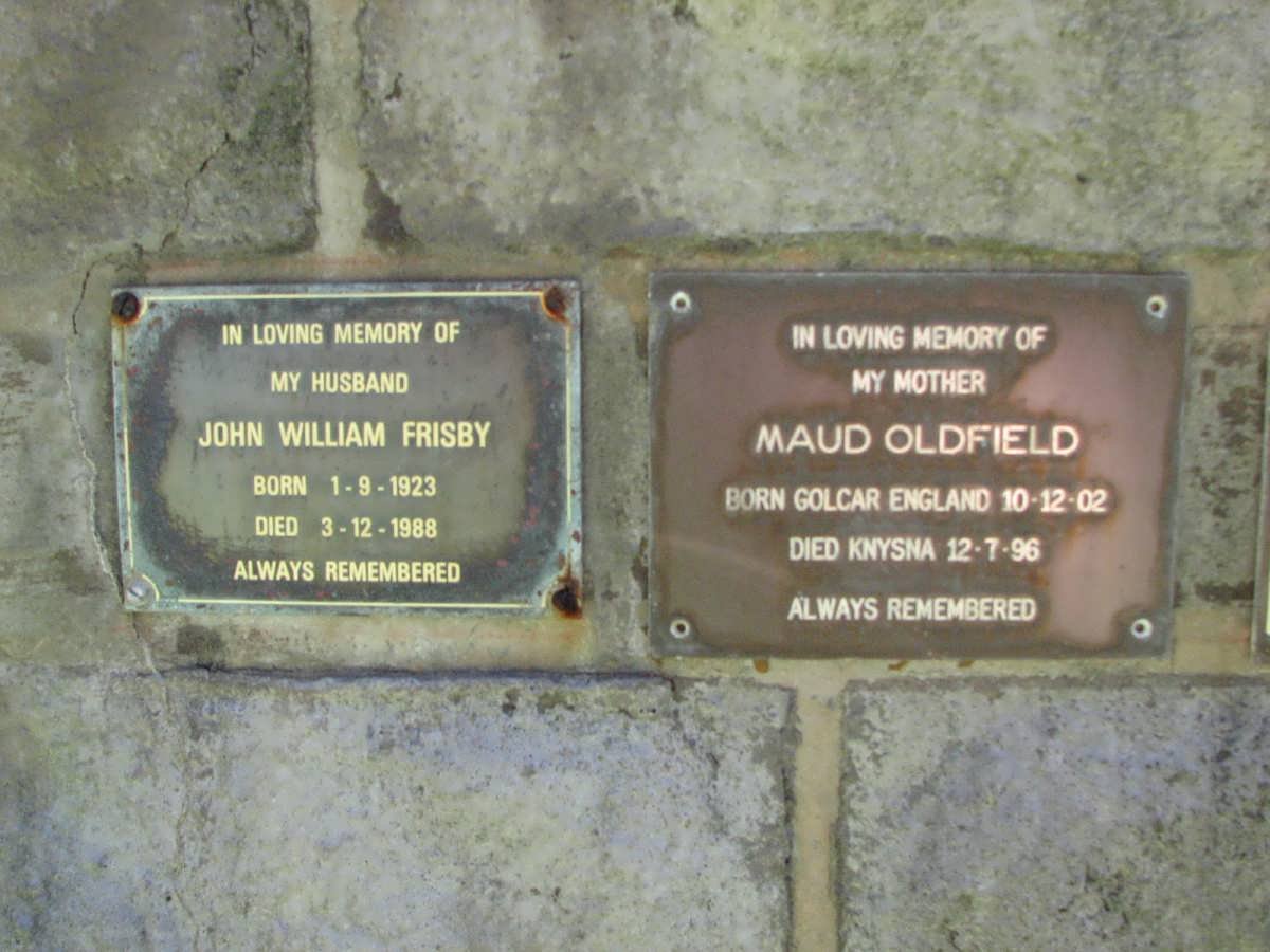 FRISBY John William 1923-1988 :: OLDFIELD Maud 1902-1996