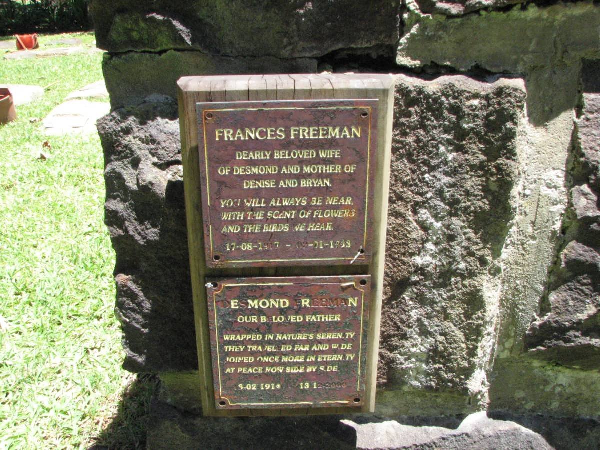 FREEMAN Desmond 1914 -20? &amp; Frances 1917-19?3