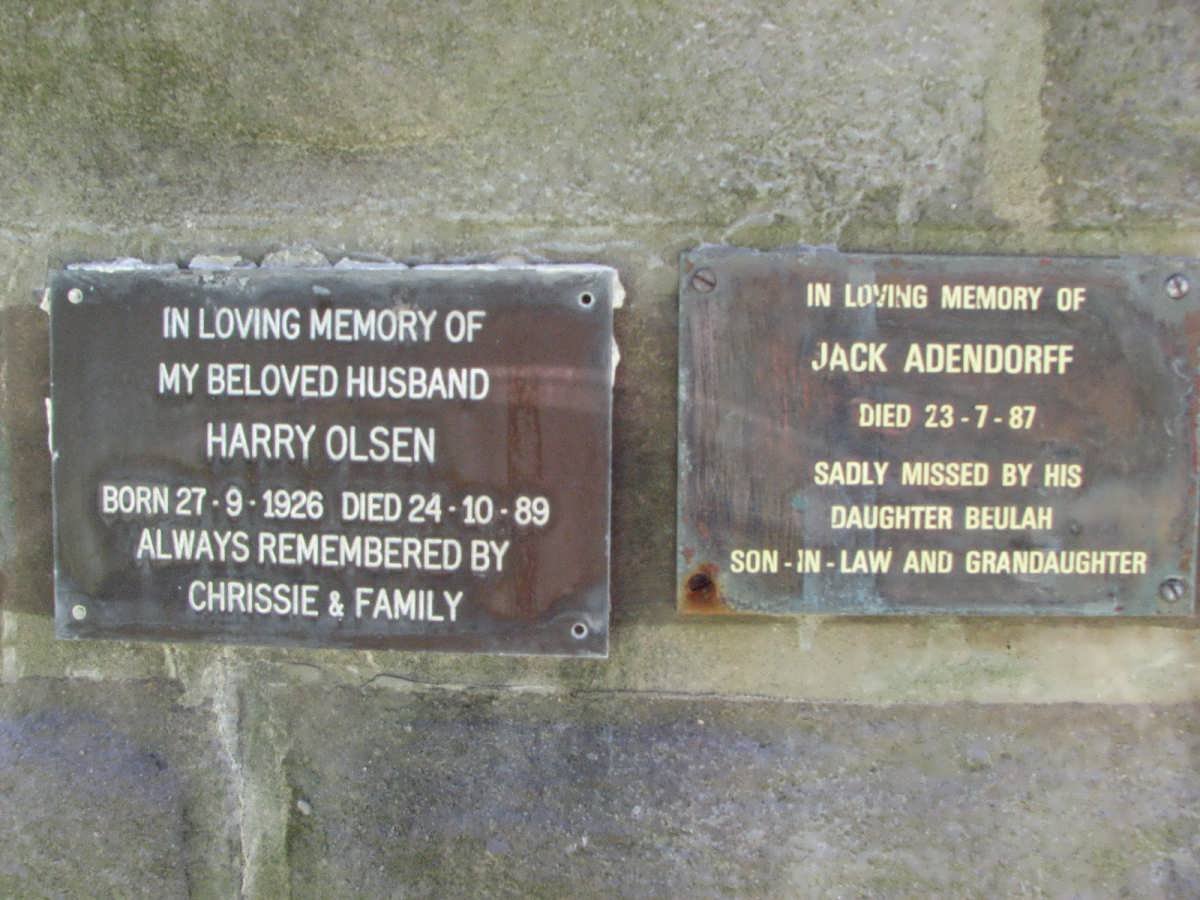OLSEN Harry 1926-1989 :: ADENDORFF Jack -1987