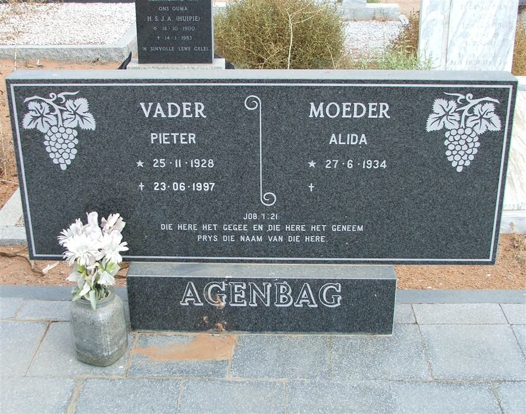 AGENBAG Pieter 1928-1997 &amp; Alida 1934-