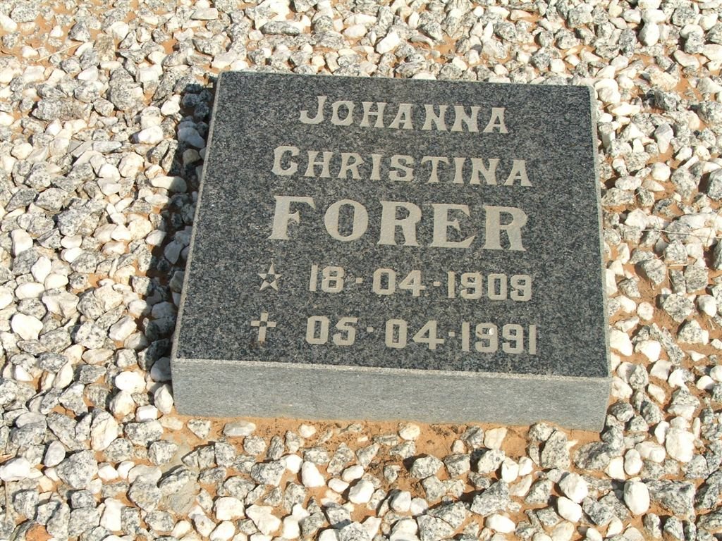 FORER Johanna Christina  1909-1991