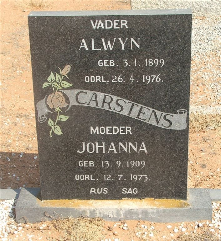 CARSTENS Alwyn 1899-1976 &amp; Johanna 1909-1973
