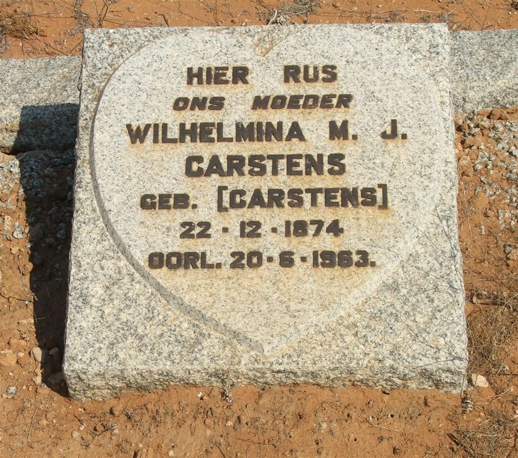 CARSTENS Wilhelmina M.J. nee CARSTENS 1874-1963