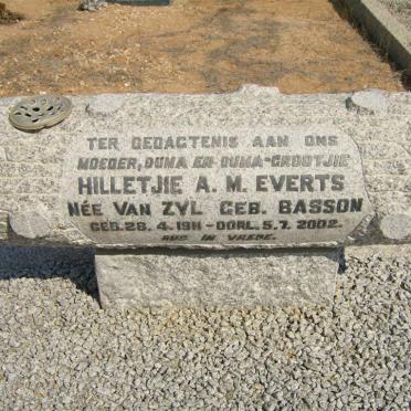 EVERTS Hilletjie A.M. formerly VAN ZYL nee BASSON 1911-2002