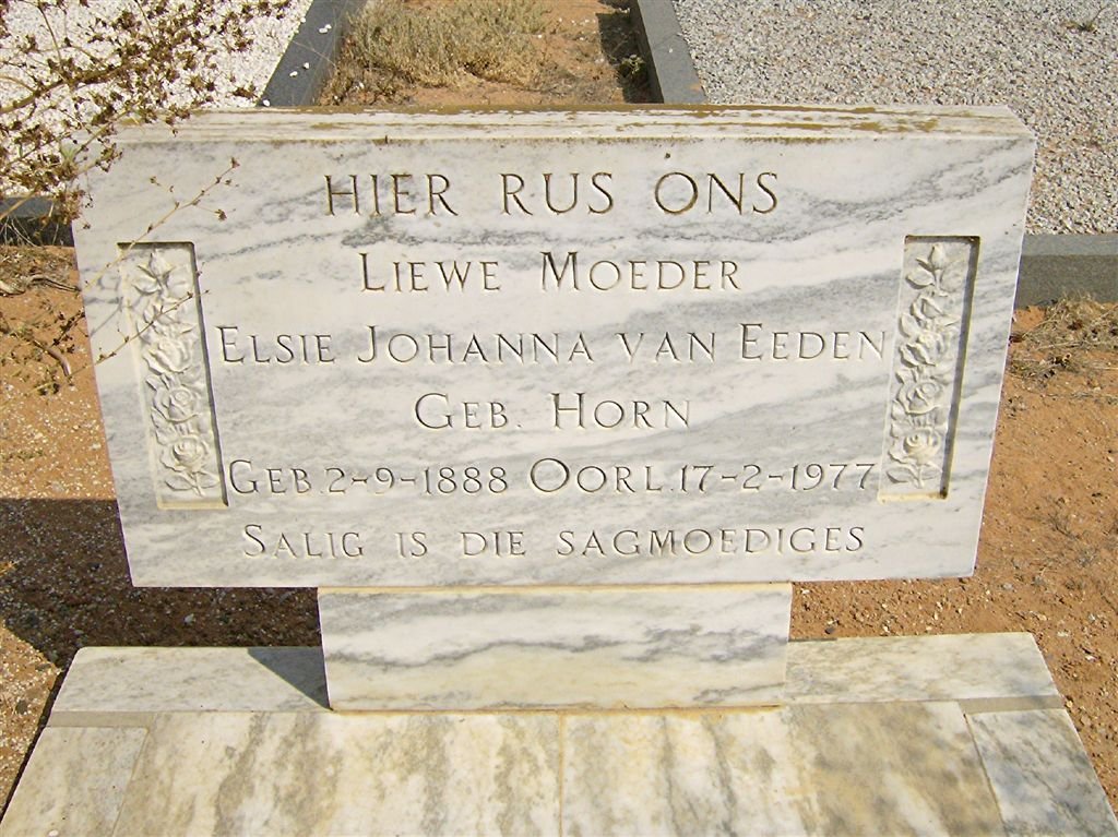 EEDEN Elsie Johanna, van nee HORN 1888-1977